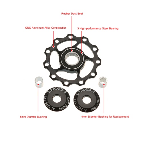 

​Lixada 1pc 11T/13T Rear Derailleur Guide CNC Aluminum Alloy Pulley Jockey Wheel Disc Sealed Bearings Pulley Replacement