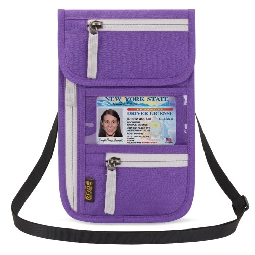 

Airport Travel Neck Pouch Neck Wallet Stash Passport Holder Document Organizer