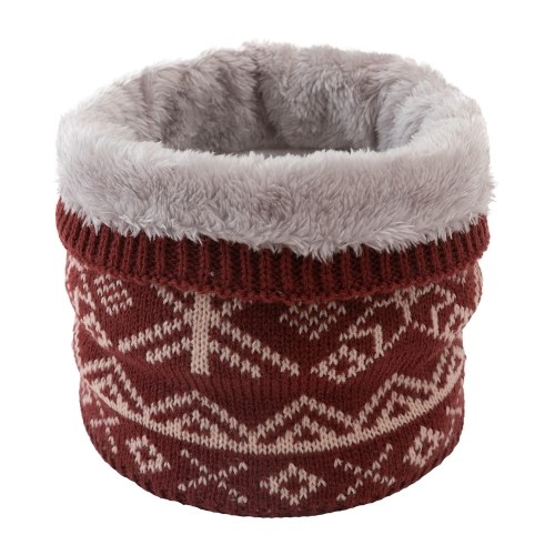 

Winter Neck Warmer Faux Fur Plush Lined Gaiter Vintage Scarf for Cycling Skiing Camping Hiking