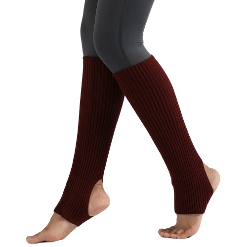 

Women Stockings Open Heel Knee High Leg Warmers Ribbed Knit for Yoga Ballet Dancing Lounging