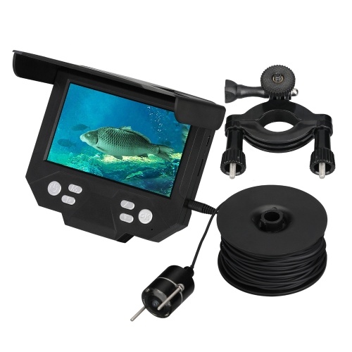 4.3 Inch Large Screen 30 Meters Underwater Camera 12 Million Pixels 195 Ultra Wide Angle Lens Fishing Underwater Camera with 6 LED Light 16 Languages Switchable -20~60 with Shockproof Box