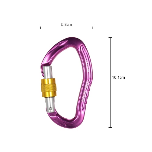 24kN Professional Safety Screw-on Biner Buckle Aluminum Alloy Carabiner for Outdoor Survival Mountaineering Rock Climbing Caving Rappelling Rescue Engineering