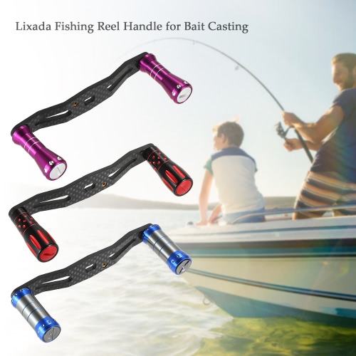 

Lixada Carbon Fiber Fishing Reel Handle for Bait Casting Strong Aluminum Alloy Fishing Reel Rocker Left / Right Hand Interchangeable