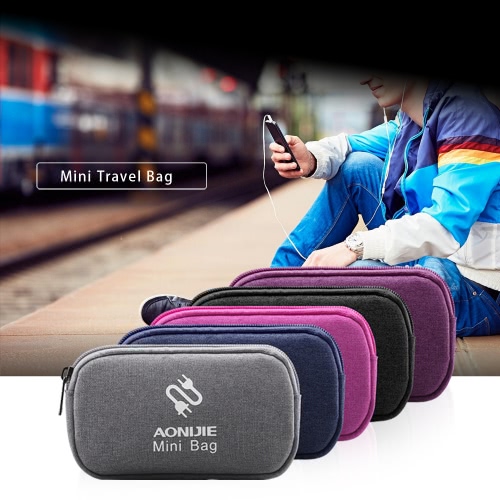 AONIJIE Multifunctional Travel Bag Digital Storage Pouch Power Bank Pockets Coin Purse for iPhone 6