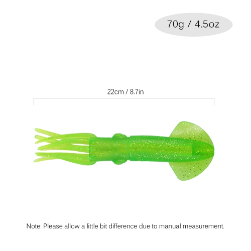 

1 PCS 8.7in Squid Fishing Lure Bait Soft Lure 3D Simulation Bait Big Fishing Bait Artificial Luminous Sleeve Fish Lure Tool Tackle