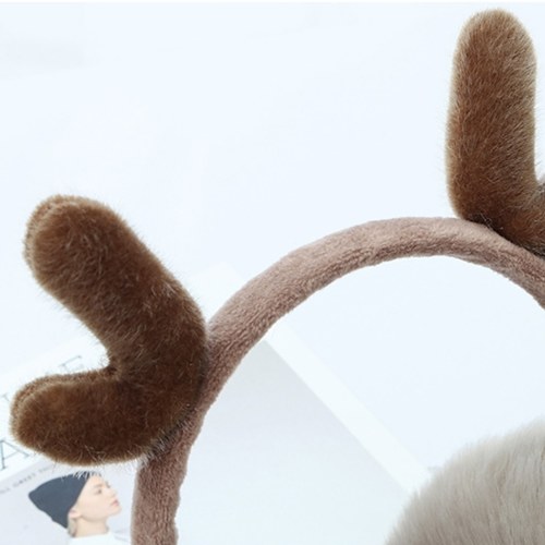 

Cute Fashion Antlers Earmuffs Outdoor Winter Warm Soft Plush Earwarmer