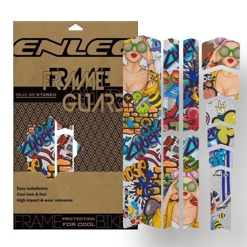 

ENLEE Bike Frame Protector High-Quality 3D PVC Lightweight DIY Decoration Suitable for All Bikes Mountain Bike Stickers Road Bike Thick PVC Film