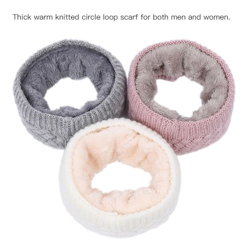 

Winter Ribbed Knitted Circle Loop Ring Scarf Neckerchief