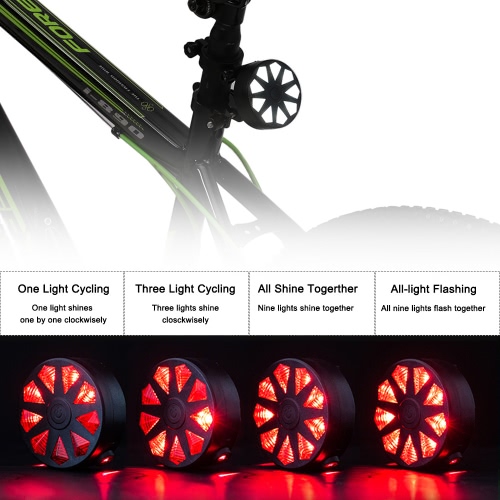 

​Mini Water-resistant 4 Modes Bike Bicycle Scooter Front Lights Taillight LED Rear Light Diamond-shape Light