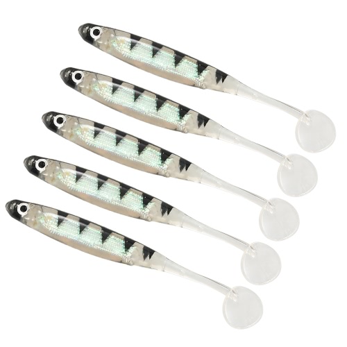 Lixada 5PCS Soft Bait Fish Fishing Lure Silicone Bass Bait Swim Baits Plastic Lure Artificial Lures