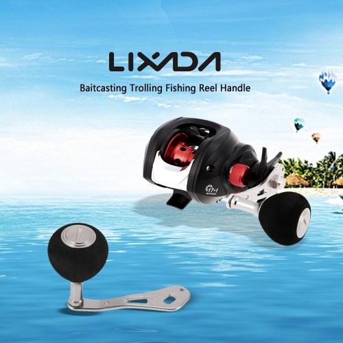 Lixada Fishing Reel Handle Baitcasting Fishing Reel Handle Drum Trolling Reel Handle Left Right Power Metal Reel Handle Big Knob Fishing Reel Accessory