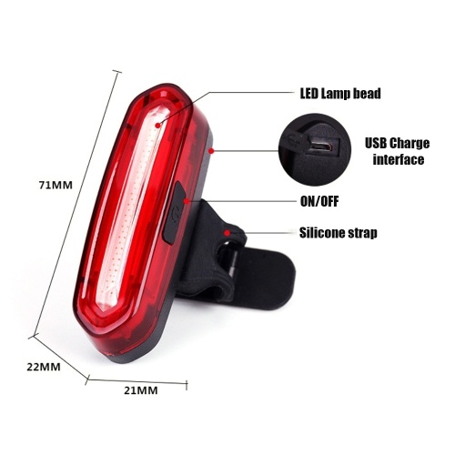 

USB Rechargeable Bicycle Rear Light Cycling LED Taillight Waterproof Red