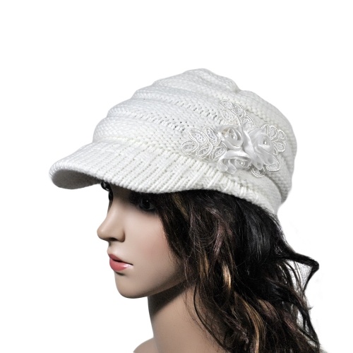 

Winter Women Cable Knitted Visor Hat