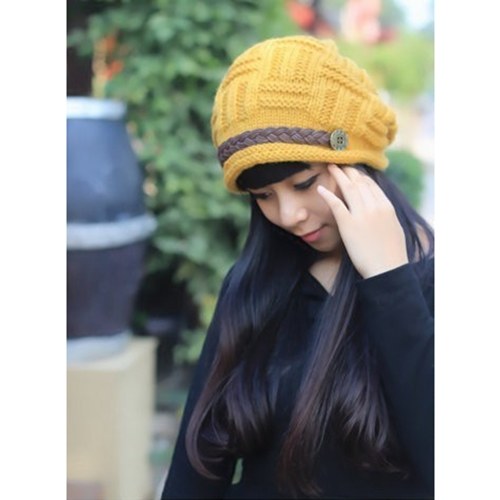 Cappello a scacchi intrecciato lavorato a maglia
