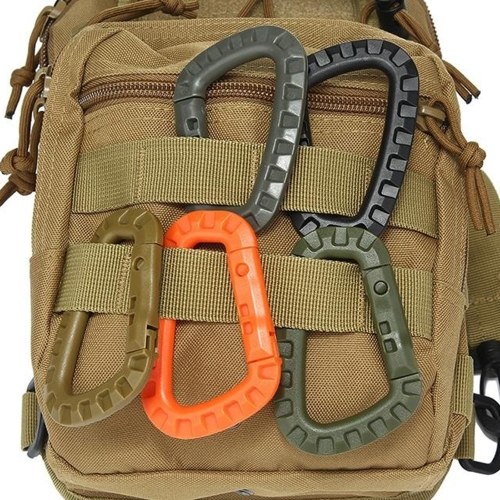 

1pcs Tactic Carabiners Clip Backpack Hanging D Shape Buckle Keychain Ring Locking Gear for Camping Hiking Fishing