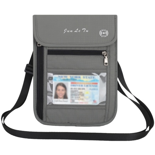 

Travel Pouch Neck Wallet with RFID Blocking Passport Holder