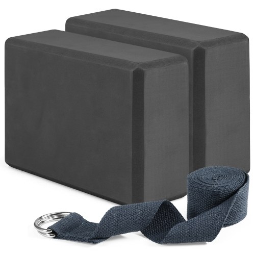 

2 Pack Yoga Blocks and Yoga Strap Set Non-Slip EVA Foam Fitness Blocks for Yoga Pilates Fitness Training