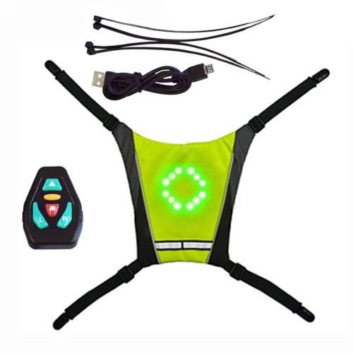 

LED Turn Signal Vest Wireless Remote Control Warning Indicator Cycling Vest Backpack Widget for Cycling Running Hiking Climbing