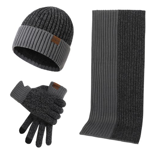 

Winter Scarf Hat Gloves Set Thick Warm Beanie Hat Cap Mitten Scarf Touch Screen Gloves Thermal Windproof Neck Warmer Cold Weather Hand Warmers for Driving Running Cycling Cold Weather