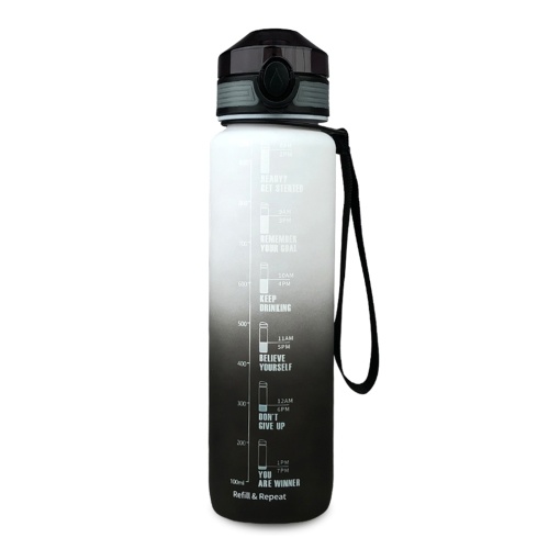 

1000ml Water Bottle with Motivational Time Marker BPA Free Leak-proof Sports Bottle for Outdoor Sports Fitness Gym Cycling Backpacking
