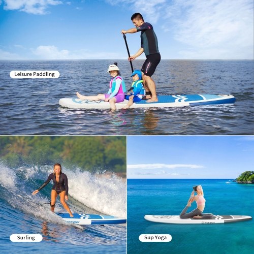 

Inflatable Stand Up Paddle Board Non-Slip SUP for All Skill Levels Surf Board with Air Pump Carry Bag Leash Standing Boat for Youth & Adult