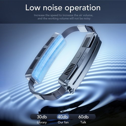 Portable Waist Fan Ice Compress Belt Fan USB Rechargeable Cooling Fan Support 3-Levels Wind Speed for Outdoor Workers Camping Hiking Fishing Running 