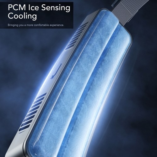 Portable Waist Fan Ice Compress Belt Fan USB Rechargeable Cooling Fan Support 3-Levels Wind Speed for Outdoor Workers Camping Hiking Fishing Running 