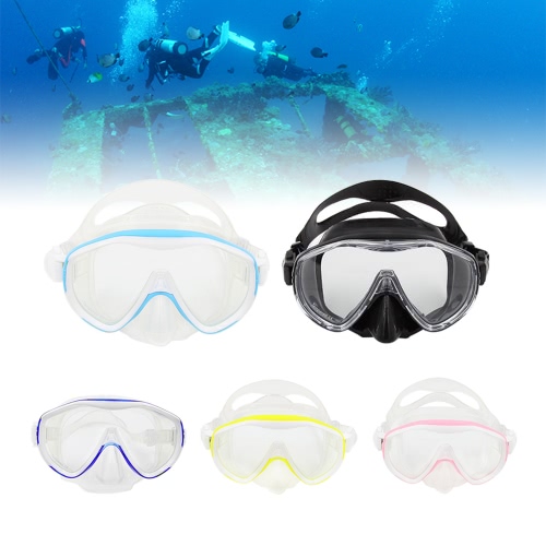 

High-quality Men’s Women’s Anti-fog Diving Mask Snorkeling Mask Single Window Scuba Mask Swim Goggles Swimming Mask Tempered Glass Lens Flexible Silicone Skirt PC Frame Adults