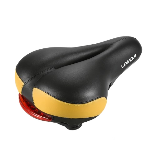 Lixada Wide Bicycle Saddle con Luz Trasera de Seguridad