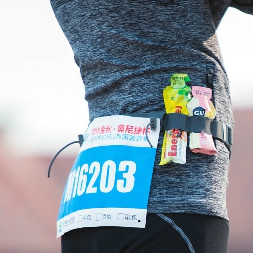 

Triathlon Marathon Race Number Belt Outdoor Sports Motor Running Cycling Waist Pack Pouch Number Holder Sticker Clip with Gel Loop