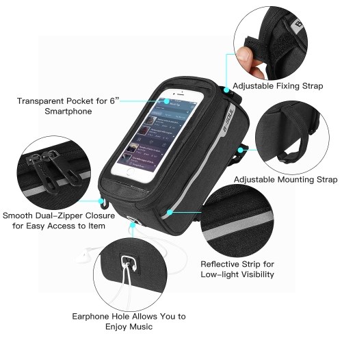 MTB Bicycle Top Tube Phone Bag for 6