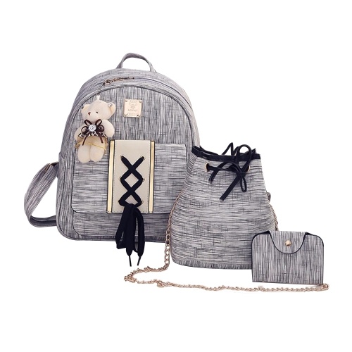 

3Pcs / Set рюкзак Женщины Мода Дерево Зерновой Медведь Висячие Орнамент школы Сумки для девочек Симпатичные Рюкзак Сумка Сумка