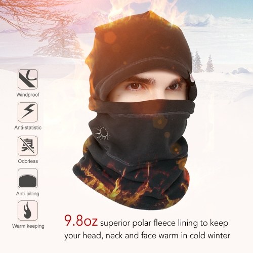 

Winter Warm Hat Neck Warmer Set Anti-static Fleece Neck Gaiter Hat Kit Sports Headgear Mask Hat