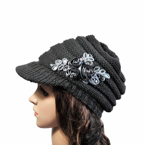 

Winter Women Cable Knitted Visor Hat