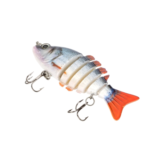 

85mm 11g 3.3" 6-segement Multi Jointed Fishing Life-like Hard Lure Minnow Swimbait Bait 2 Treble VMC Hooks