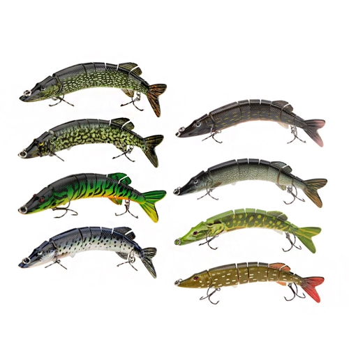 

Lixada 8" / 20cm 66g Lifelike Multi-jointed 8-segement Pike Muskie Fishing Lure Swimbait Crankbait Hard Bait Fish Treble Hook Tackle