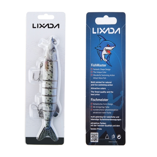 

Lixada 8" / 20cm 67g Lifelike Multi-jointed 8-segement Pike Muskie Fishing Lure with Mouth Swimbait Crankbait Hard Bait Fish Treble Hook Tackle