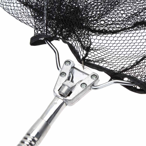 

3 Sections Triangle Brail Telescopic Folding Fishing Net Stainless Steel Handle Nylon Landing Net