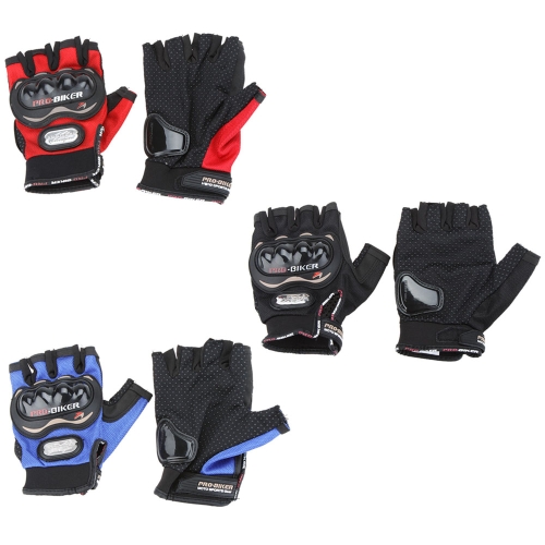 

Men Motorcycle Bike Bicycle Half Finger Anti Slip 3D Hard Shell Protective Cycling Riding Racing Gloves