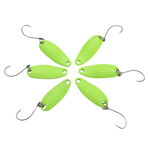 

YAPADA Spoon 007 6Pcs Loong Scale 3.5g 2.5g 1.5g Zinc Alloy Hard Fishing Lures Spoon Sequin Paillette Baits with Single BKK Hook 7 Colors