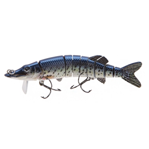 Lixada 5'' / 12,5 cm 20g réaliste multi articulé 9-segement Pike Muskie leurre avec bouche Swimbait Crankbait leurres durs avec Triple crochet