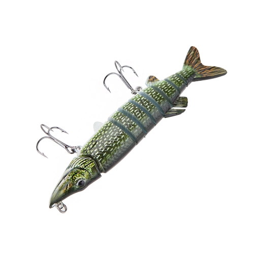 Lixada 5 / 12.5cm 20g Lifelike Multi-jointed 9-segement Pike Muskie  Fishing Lure Swimbait Crankbait Hard Bait Fish Treble Hook Tackle