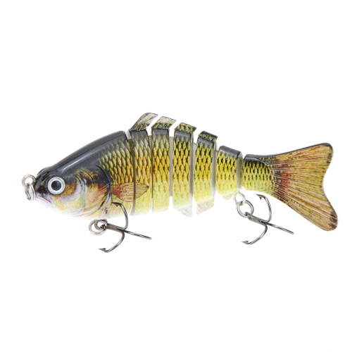 Lixada  artificiali/ realistico Sun-fish pesca esca /Swimbait/ Crankbait /esca snodato con pesce gancio -- 7 segmenti,4 polici/ 10 centimetri, 15.5 grammi,esca può  nuotare