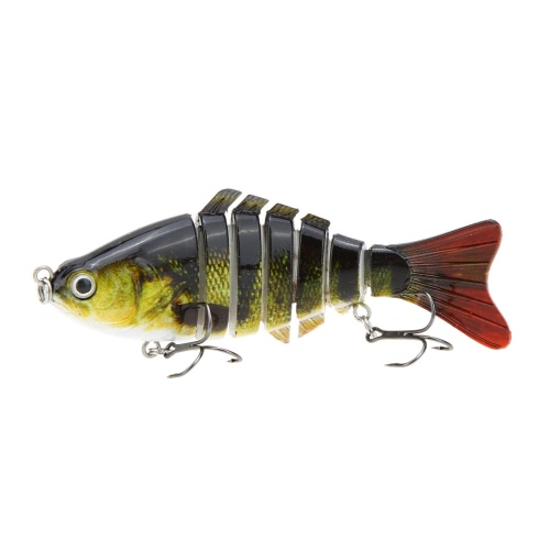 Lixada  artificiali/ realistico Sun-fish pesca esca /Swimbait/ Crankbait /esca snodato con pesce gancio -- 7 segmenti,4 polici/ 10 centimetri, 15.5 grammi,esca può  nuotare