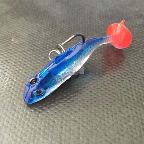 

5Pcs 6cm 8g Fishing Lures T Tail Lead Fish Soft Bait with Hooks