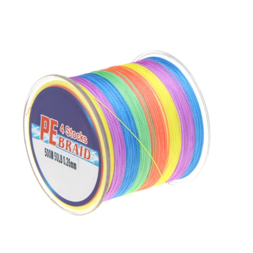 500M 50LB Colorful 4 Strands Multifilament PE Braid Fishing Line