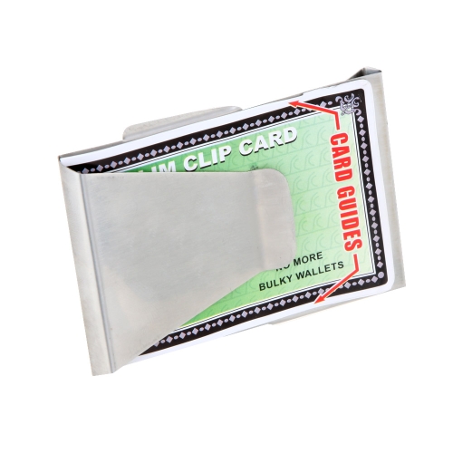 

Double-Sided Slim Stainless Steel Money Clip Cash Clip Credit Card ID Card Holder