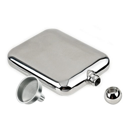 

6oz/170ml Outdoor Portable Stainless Steel Mirror Polished Hip Flask Wine Pot Alcohol Flagon with Funnel
