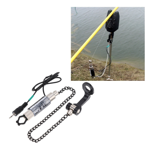 Iron Fishing Bite Alarm Chain Hanger Swinger LED Illuminated Indicator