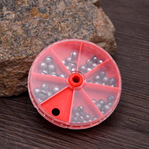 7 Way Fishing Sinker Split Lead Shot Sinker Round Split Shot Dispenser
